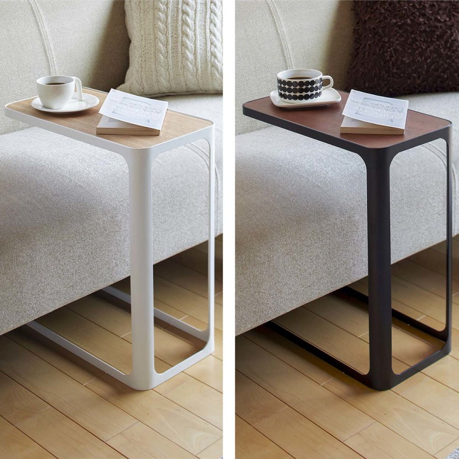 Beistelltisch Zum Unter Die Couch Schieben, C-Form, Nachttisch, Couchtisch,  Sofatisch Mit Holzplatte 24X52X45Cm "Frame" Yamazaki Home for Beistelltisch Couch Beistelltisch Zum Unter Die Couch Schieben, C Form, Nachttisch, Couchtisch,  Sofatisch Mit Holzplatte 24X52X45Cm "Frame" Yamazaki Home For Beistelltisch Couch