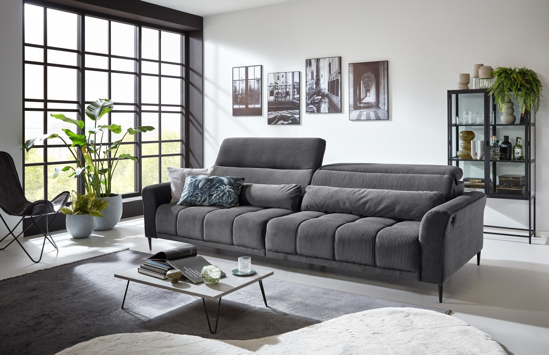 Big-Sofa >Wolve< Kopfteilverstellungen, 2 Kissen, Cord Grau- 280X108X,  1.019,95 € pertaining to Big Sofa Grau Big Sofa >Wolve< Kopfteilverstellungen, 2 Kissen, Cord Grau  280X108X,  1.019,95 € Pertaining To Big Sofa Grau