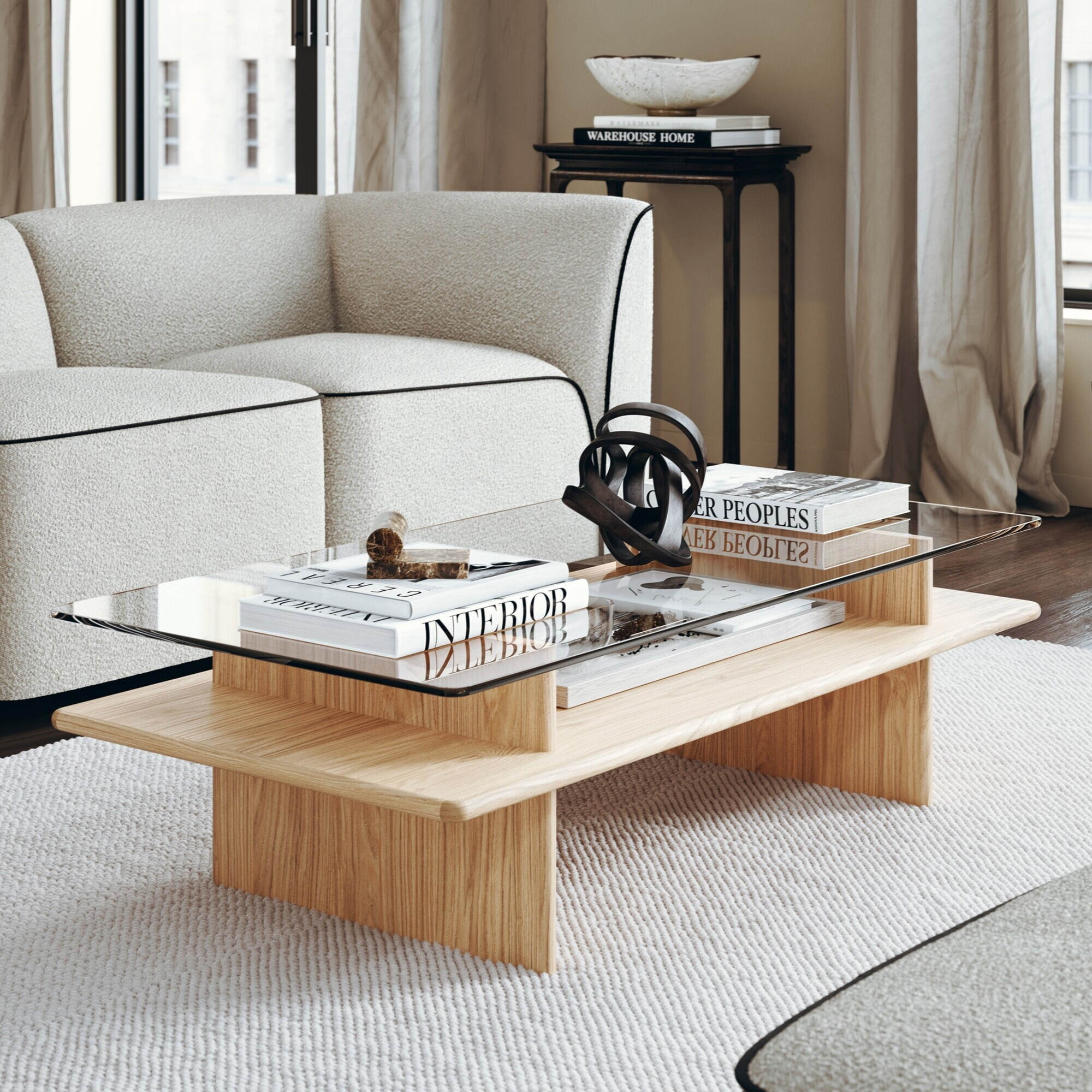 Couchtisch Aus Holz Und Glas Parallel Coffee Table Von Woud | Holzdesignpur throughout Couchtisch Glas Holz Couchtisch Aus Holz Und Glas Parallel Coffee Table Von Woud | Holzdesignpur Throughout Couchtisch Glas Holz