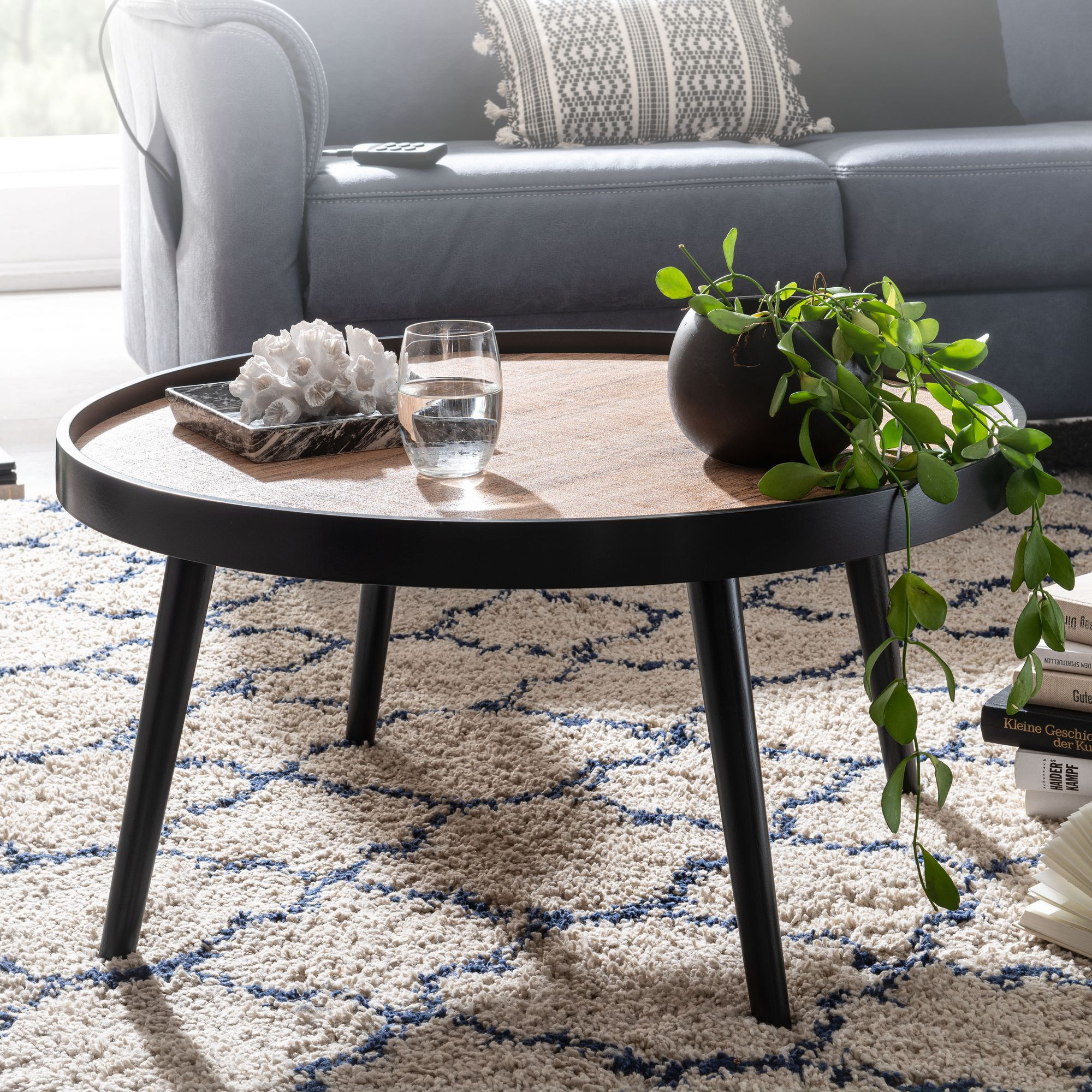 Couchtisch Finebuy Sofatisch Rund 76X40 Cm Schwarz Braun Wohnzimmertisch  Tisch inside Couchtisch Rund Modern Couchtisch Finebuy Sofatisch Rund 76X40 Cm Schwarz Braun Wohnzimmertisch  Tisch Inside Couchtisch Rund Modern