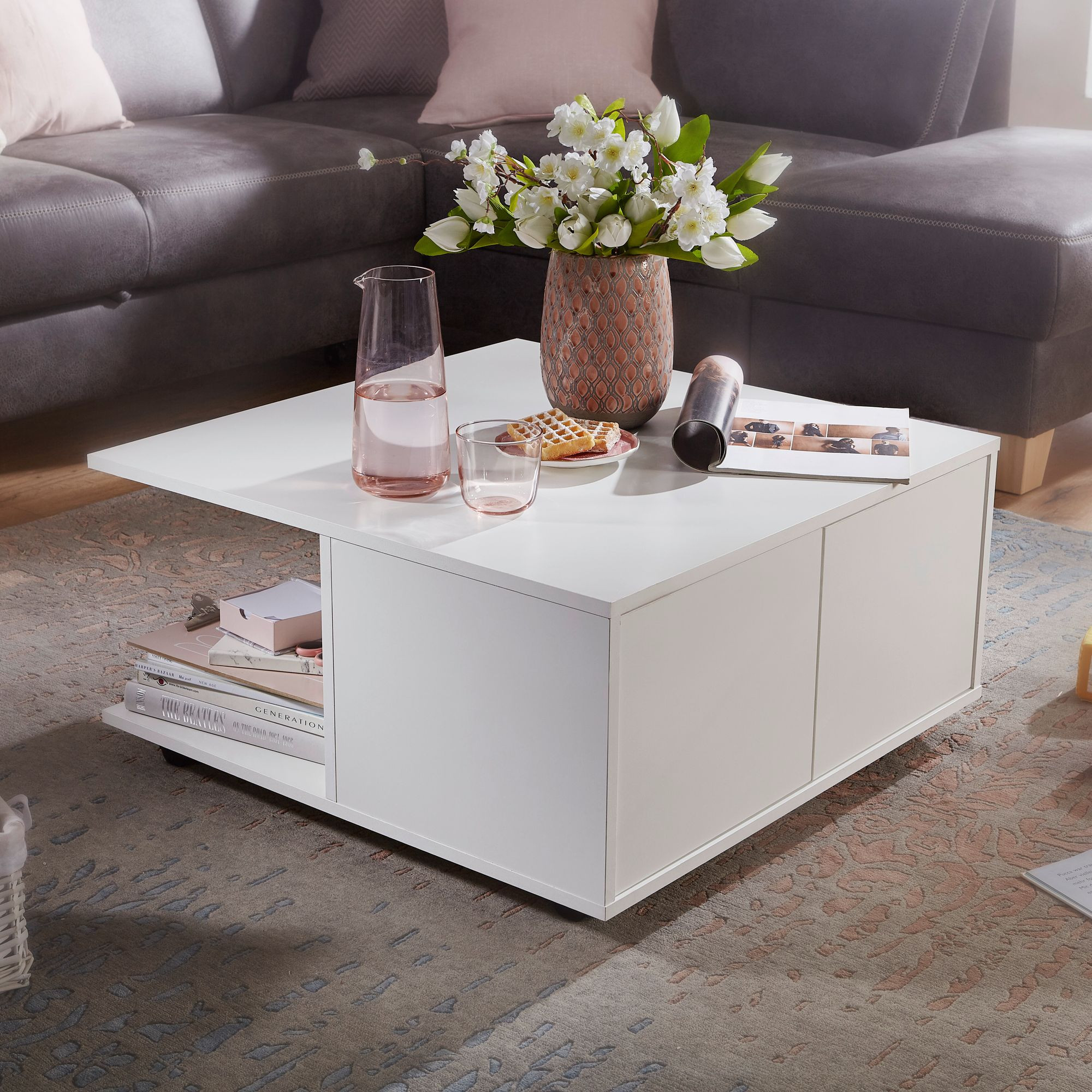 Finebuy Couchtisch 70X70Cm Wohnzimmertisch Sofatisch Tisch Mit 2 Schubladen in Couchtisch Weiß Mit Schublade Finebuy Couchtisch 70X70Cm Wohnzimmertisch Sofatisch Tisch Mit 2 Schubladen in Couchtisch Weiß Mit Schublade