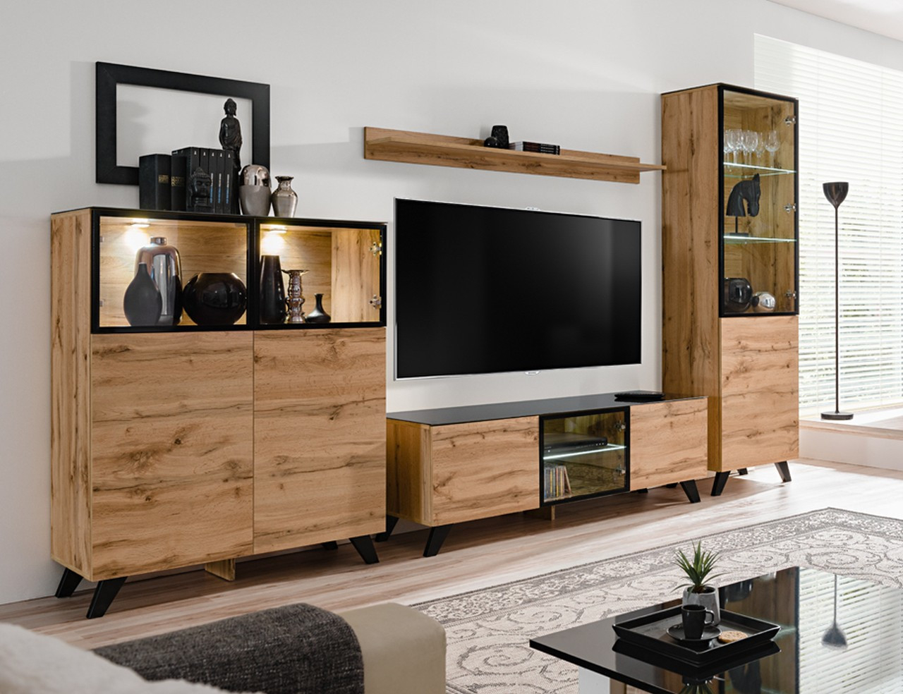 Formera Tv Wohnzimmerwand Turin, Wotan Eiche, Schrankwand, Wohnzimmerwand,  Anbauwand inside Wohnzimmerwand Formera Tv Wohnzimmerwand Turin, Wotan Eiche, Schrankwand, Wohnzimmerwand,  Anbauwand inside Wohnzimmerwand