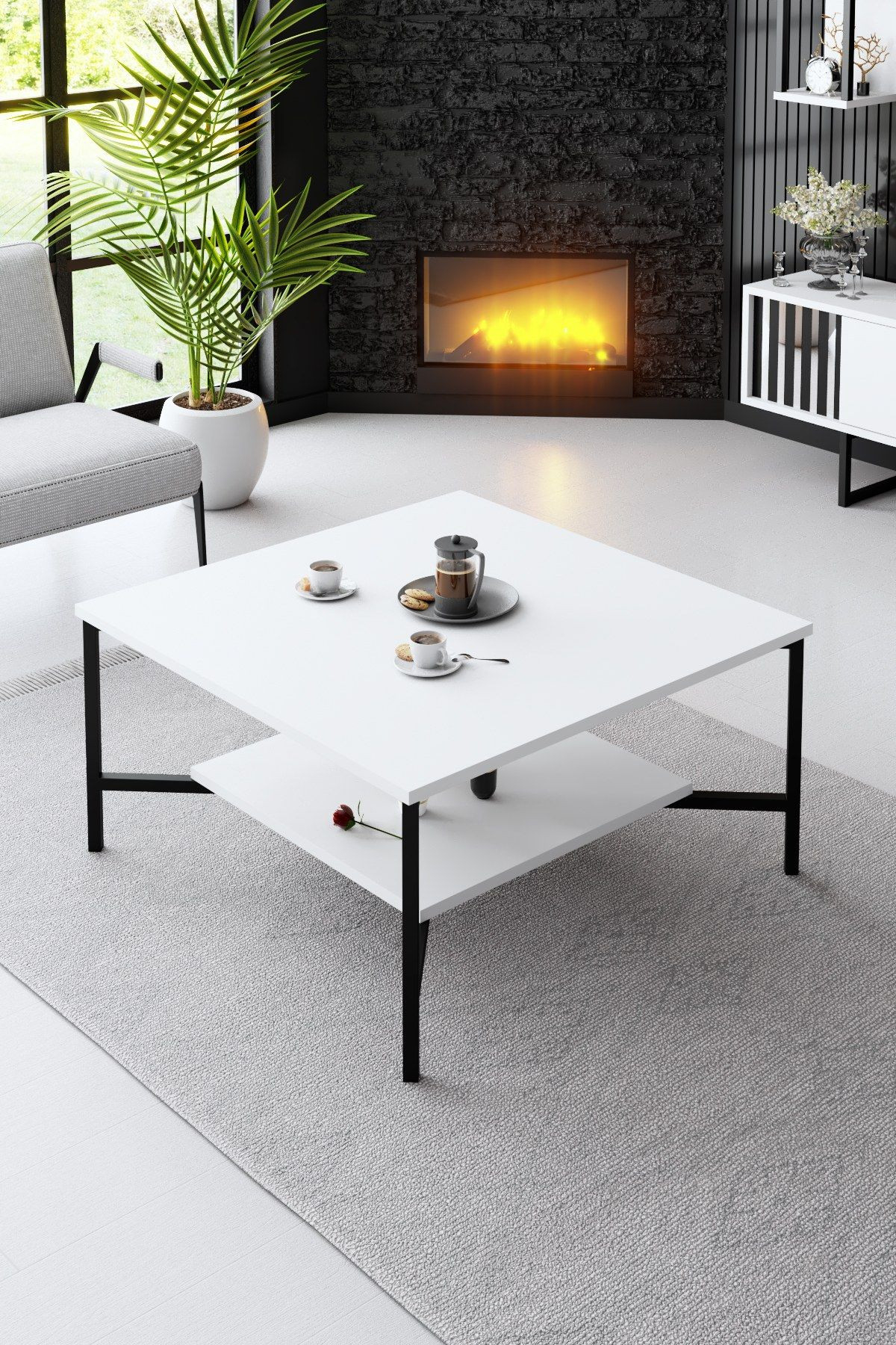 Modern Chic Couchtisch | Woody Fashion | Metallbeine | 80X80X40 Cm | Weiß  Schwarz with regard to Couchtisch Weiß Schwarz Modern Chic Couchtisch | Woody Fashion | Metallbeine | 80X80X40 Cm | Weiß  Schwarz with regard to Couchtisch Weiß Schwarz