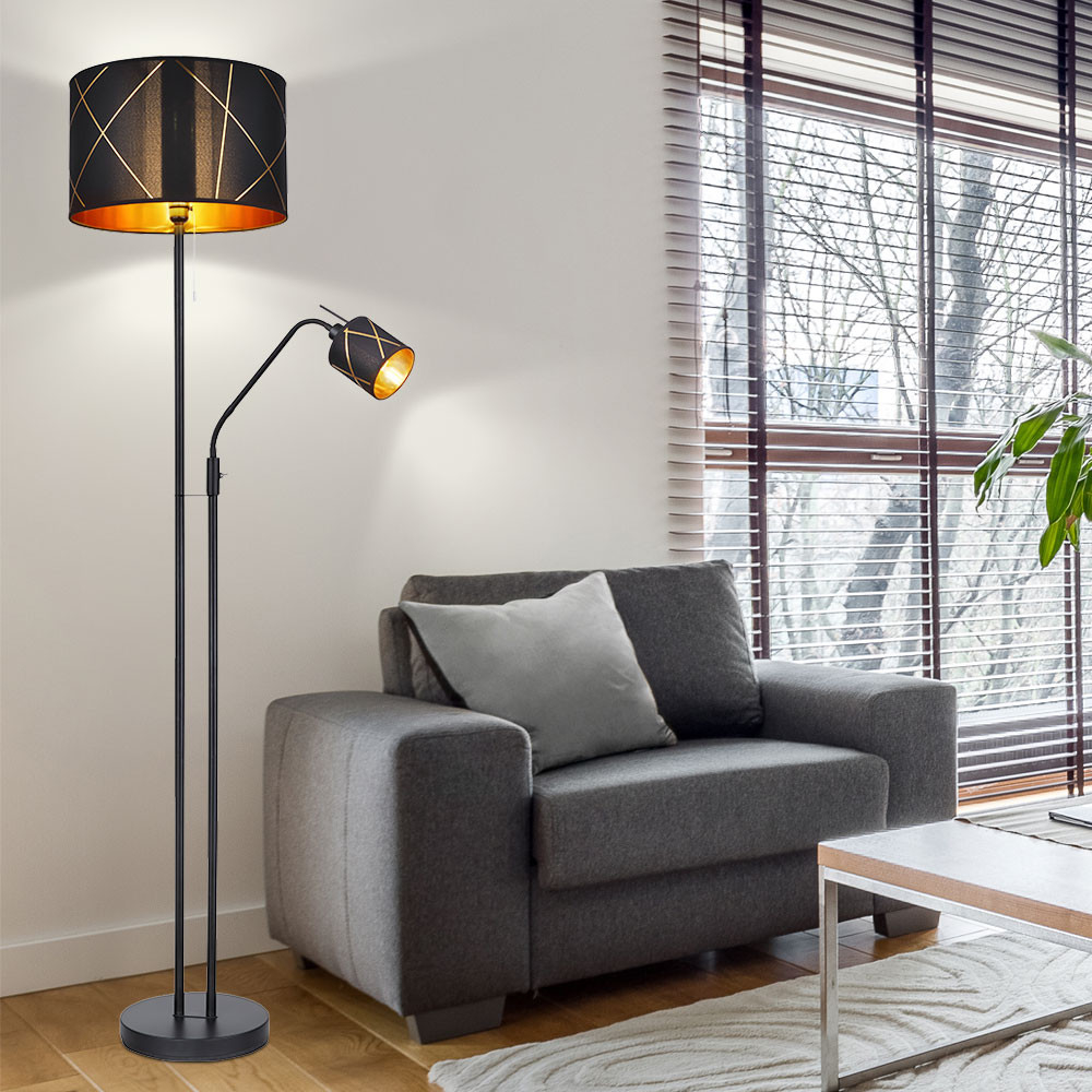 Stehleuchte, Flexo-Leselampe, Schwarz Gold, H 175 Cm throughout Leselampe Wohnzimmer Stehleuchte, Flexo Leselampe, Schwarz Gold, H 175 Cm Throughout Leselampe Wohnzimmer