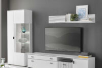 Weiße Wohnwand-Kombi Modern - 275 Cm Breit - Dualkos (Dreiteilig) in Weisse Wohnwand