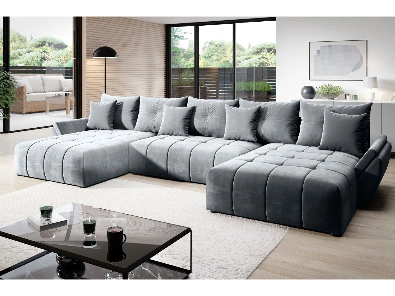 Wohnlandschaft Mit Schlaffunktion Und Bettkasten Decor U Hellgrau within Graue Wohnlandschaft Wohnlandschaft Mit Schlaffunktion Und Bettkasten Decor U Hellgrau within Graue Wohnlandschaft