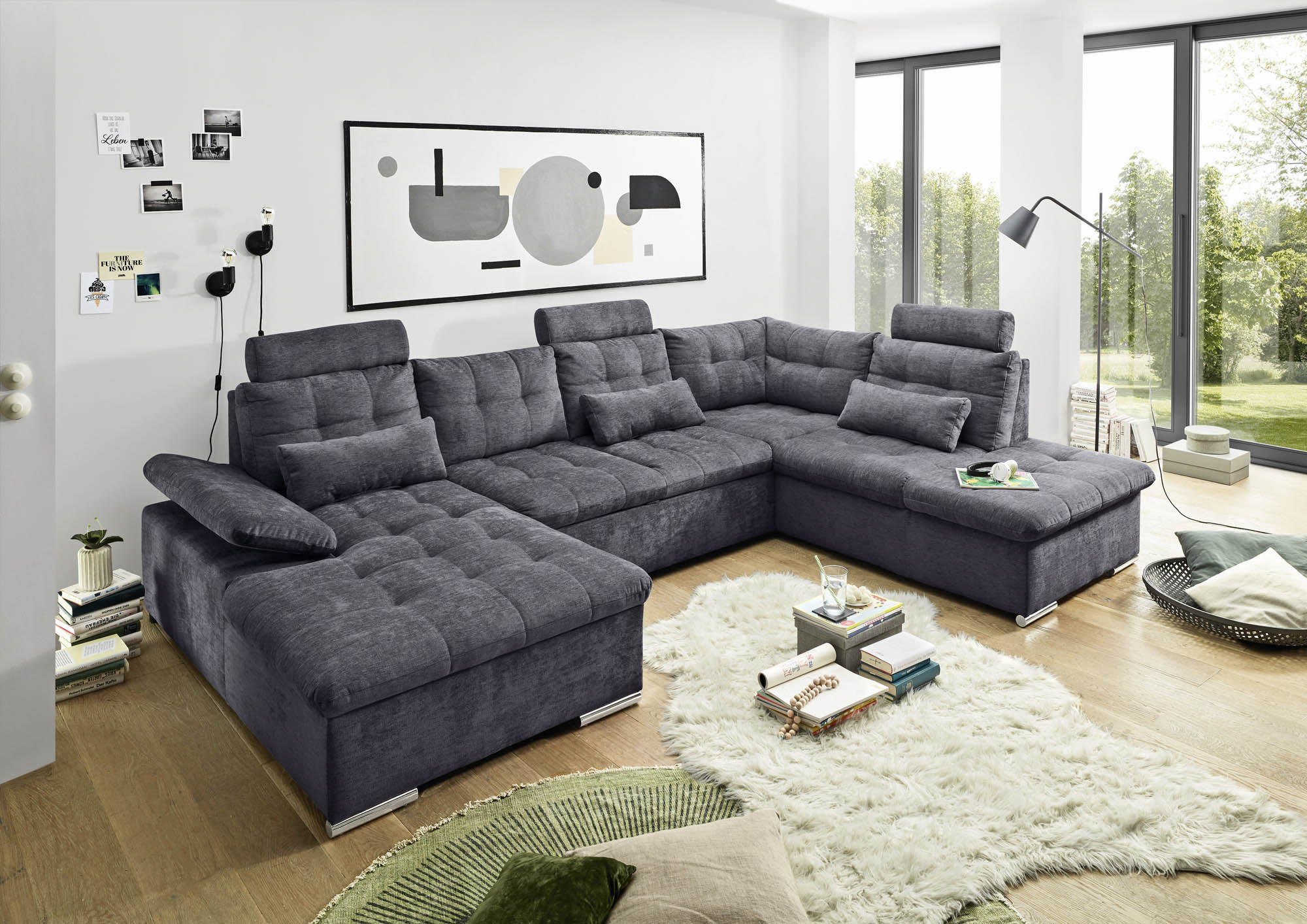 Wohnlandschaft U Form Mit Schlaffunktion Und Bettkasten Grau 324 X 218 Cm  Bert with regard to Wohnlandschaft Sofa Wohnlandschaft U Form Mit Schlaffunktion Und Bettkasten Grau 324 X 218 Cm  Bert With Regard To Wohnlandschaft Sofa