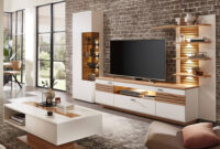 Wohnwand 4-Teilig Eiche Weiß Mit Beleuchtung Modern Fallon regarding Wohnwand Eiche Weiß Wohnwand 4-Teilig Eiche Weiß Mit Beleuchtung Modern Fallon regarding Wohnwand Eiche Weiß