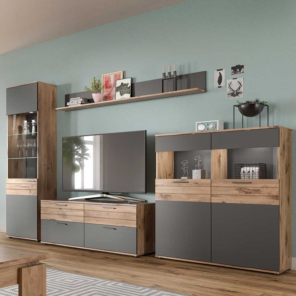 Wohnzimmerschränke & Regal - Tv Wand - Lucios (Vierteilig) in Wohnzimmerschränke Wohnzimmerschränke & Regal - Tv Wand - Lucios (Vierteilig) In Wohnzimmerschränke
