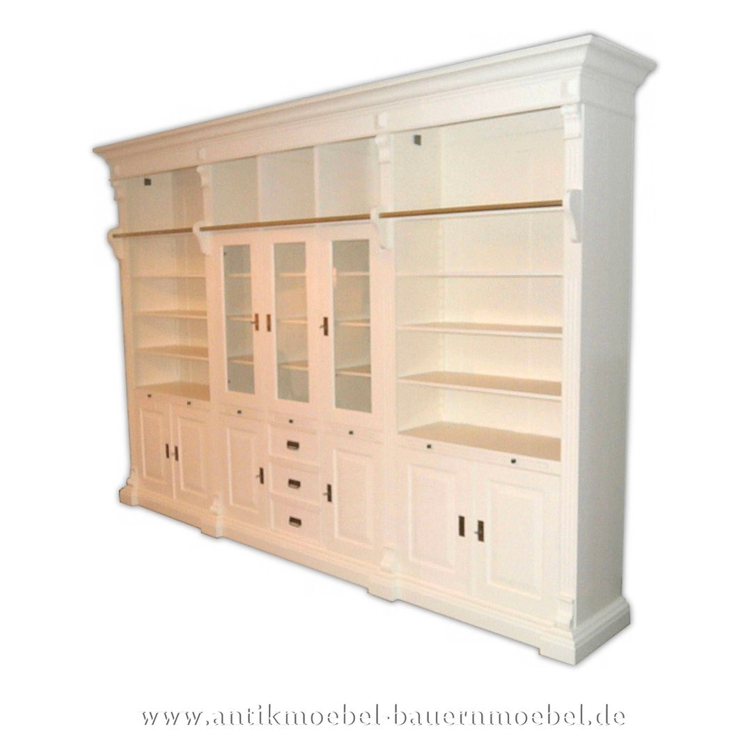 Wohnzimmerschrankwand Weiß Holz Mit Leiter Landhausstil Gründerzeit within Wohnzimmerschrankwand Wohnzimmerschrankwand Weiß Holz Mit Leiter Landhausstil Gründerzeit Within Wohnzimmerschrankwand