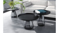 Akante Couchtisch Drop-Living Mit Schwarzer Stahltischplatte/ Glas inside Schwarzer Glas Couchtisch