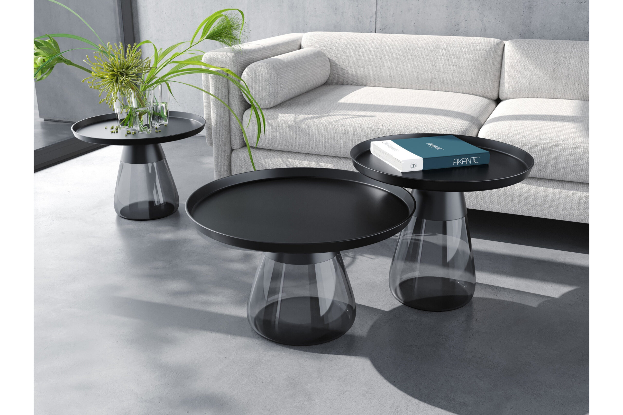 Akante Couchtisch Drop-Living Mit Schwarzer Stahltischplatte/ Glas inside Schwarzer Glas Couchtisch