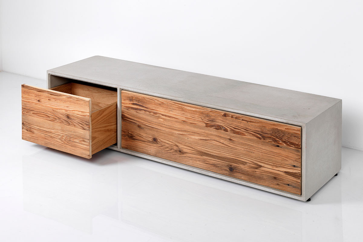 Concrete Lowboard | Reclaimed Wood - Concrete | Dade Design for Lowboards Holz Concrete Lowboard | Reclaimed Wood - Concrete | Dade Design For Lowboards Holz
