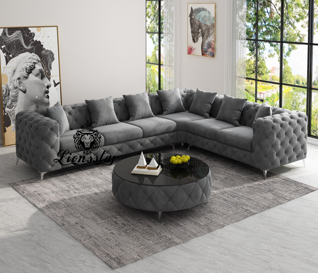 Designer Sofa Loft Style L Form | Lionsstar Gmbh within Wohnlandschaft L Form